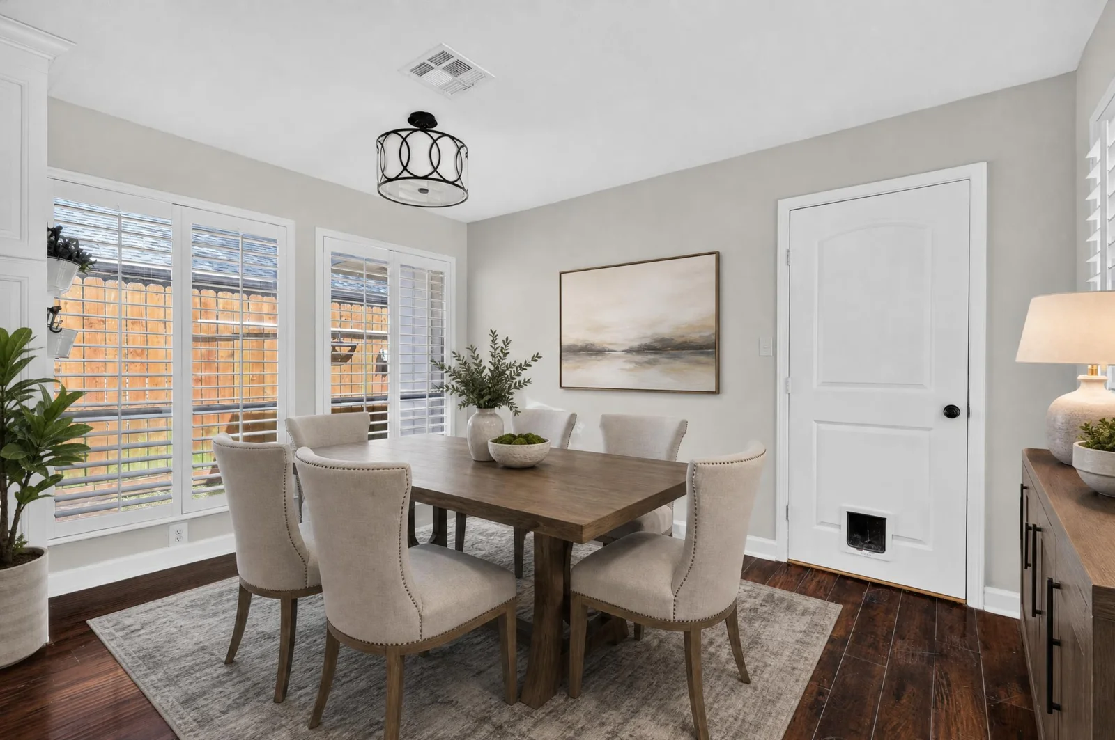 Virtually staged breakfast room