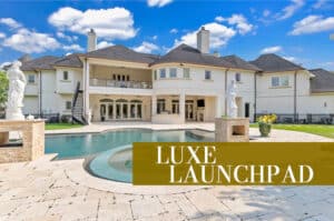 Elegant mansion with pool and statues - luxe launchpad media bundle