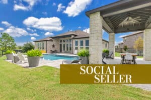 Modern home with pool and patio, social seller media bundle