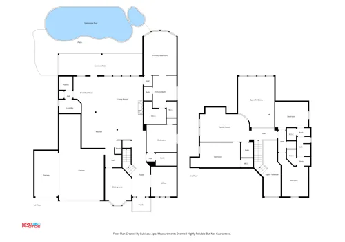 Two-level black-and-white property floor plan