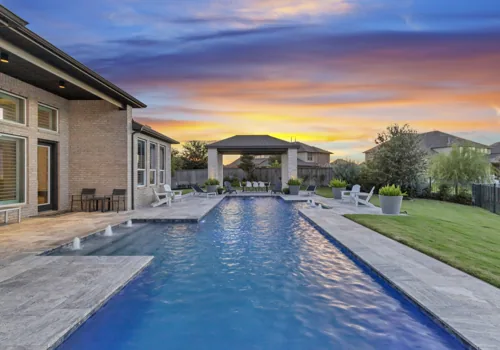 Twilight presentation of a property